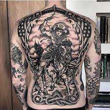 Full Back Masterpiece By Bobeustattoo Www Blacktoptattooing Com Traditional Tattoo Old Tattoos Back Tattoos For Guys