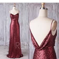 Party Dress Maroon Sequin Bridesmaid Dress V Neck Long Prom Dress Cowl Back Bridesmaid Dresses Fitted Sequin Formal Dress Lq436 Sweetheart Bridesmaids Dresses Sequin Bridesmaid Dresses Sequin Formal Dress