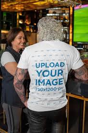 Click To Use This Template Back View Mockup Featuring A White Haired Man Wearing A Customizable T Shirt 32876inspiration Ide In 2020 Shirt Mockup How To Wear Menswear