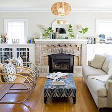 A textured ottoman, pale colors, a multitude of throw pillows, and several greens make this room a place you can't wait to spend all day in—with or without a rug. 9 Rugless Rooms That Rock Apartment Therapy