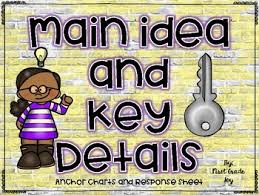 main idea and key details anchor charts with response sheet