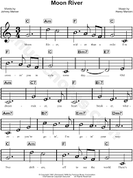 print and download moon river sheet music composed by henry