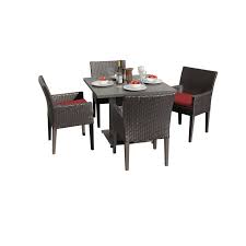 Get free shipping on qualified standard dining height, seats 4 people, square patio dining tables or buy online pick up in store today in the outdoors department. Get The Barbados Square Dining Table With 4 Dining Chairs And Cushions In Terracotta From Homesquare Now Accuweather Shop