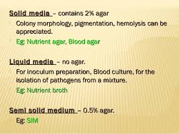 Culture Media Used In Microbiology