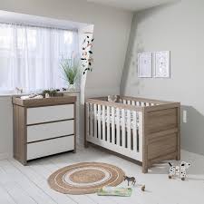 Modena 2 Piece Nursery Furniture Set White Oak - Tutti Bambini