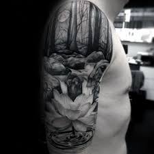 Black And White Space Tattoo Half Sleeve 70 Waterfall Tattoo Designs For Men Glistening Ink Ideas Waterfall Tattoo Half Sleeve Tattoos Lower Arm Tattoos For Women Half Sleeve