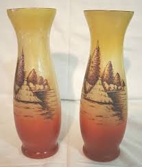 Verres à vin et spiritueux. Vases En Verre Peint A L Emaille A La Main Catawiki