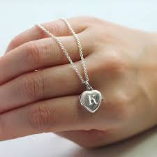 Initial Heart Locket Necklace By Hersey Silversmiths Notonthehighstreet Com