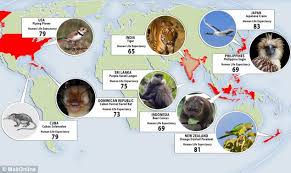 See our guide to 40 indian wildlife species w/ birds in india click our printable indian animals list with big cats in india, birds in india, mammals in india, indian. The Catastrophic Cost Of Humans Living Longer Extended Life Expectancy Is Linked To Loss Of World S Most Endangered Species Daily Mail Online