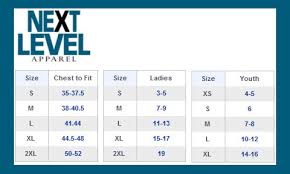 next level shirt size chart best picture of chart anyimage org