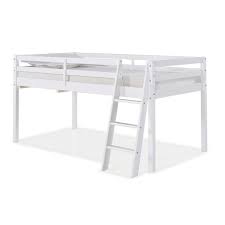 Aside from plenty of storage, the bed is finished in a pearly white. Alaterre Furniture Roxy White Twin Junior Loft Bed Ajrx10wha The Home Depot