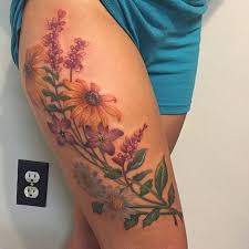 Wild Flower Thigh Tattoo By Joshua Ross Artronin9 Tattoo Wildflower Flower Flower Thigh Tattoos Tattoos Wildflower Tattoo