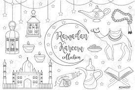 Tous les décès depuis 1970, évolution de l'espérance de vie en france, par département, commune, prénom et nom de famille ! Ramadan Kareem Icon Set Esquisse Contour Doodle Style Coloriage Page Vecteur Stock Crushpixel