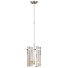 Ian K. Fowler Malik Small Chandelier in Polished Nickel with Crystal  Ceiling Light W12"