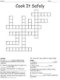 Cook It Safely Crossword Wordmint