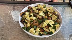 Toss to coat, then arrange the zucchini on top of the cooling rack on the prepared baking sheet, being careful not to overlap the spears. Sauteed Zucchini Recipe How To Cook Zucchini On A Stove In A Frying Pan Healthy Keto Easy Vegan Youtube