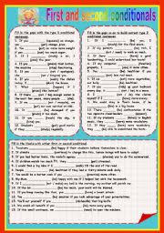 If clauses type 0 1 2 level. English Exercises First And Second Conditionals