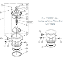Pentair PacFab Six-Way 1-1/2 In. Top Mount Hiflow™ Valve Parts