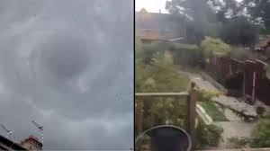 Some locals described it as a 'tornado' on social media. Debdxwd8uvdtkm