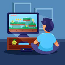 Adicción a los videojuegos niños chinos tecnologia celular permitiendo facturas sistemas celulares empresas actualidad. Joven Jugando Videojuegos Vector Gratis