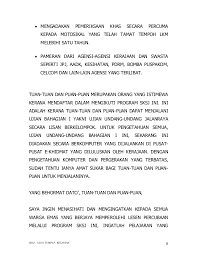 Teks Ucapan Timbalan Menteri Sempena Majlis Perasmian Penutup Program
