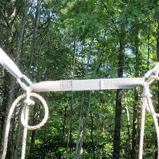 Knowing how to hang a tree swing can also the distance between the two holes you're drilling for the tree swing should be slightly larger than the width of the tree swing itself to help preserve balance. Tree Swing Hanging Kit Between 2 Trees Wood Tree Swings