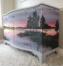 Beautiful Handpainted The Columbia At Sunset Etsy In 2020 Hand Painted Furniture Makeover Painting Projects