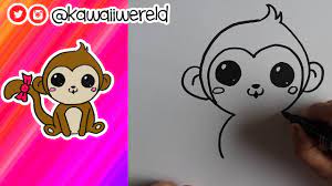 Learn how to draw a monkey in cartoon style. How To Draw A Cute Monkey Easy For Kids Youtube