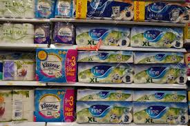 Still, it is an essential product for every bathroom. Bathroom Toilet Paper Tissue Packages Stacked Up Various Types Of Branded Tissue Paper Packed Display For