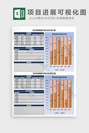 Project Progress Visualization Columnar Chart Excel Table