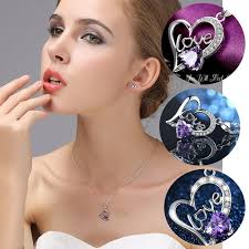 Fiudx Collar de Corazón, Elegante Colegial Amatista, Oro Blanco, Ideal  Bodas, Regalo Mamá, Diseño Artesanal de Precisión.