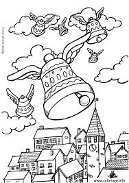 Un coloriage de pâques à imprimer et jeu de dessin à colorier. Coloriage Cloches De Paques Dessin Paques A Imprimer