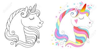 Dogs love to chew on bones, run and fetch balls, and find more time to play! Cute Unicorn Face Vector Illustration For Coloring Book White Unicorn With Rainbow Hair Set Of Colored An Outline Versions Royalty Free Cliparts Vectors And Stock Illustration Image 148042614