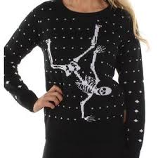 tipsy elves dancing skeleton halloween sweater boutique