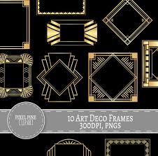 Black And Gold Art Deco Border Art Deco Frames Black And Gold 10 Pngs Commercial Use Gold Gatsby Borders And Frame Loadette Art Deco Borders Art Deco Pattern Art Deco Interior