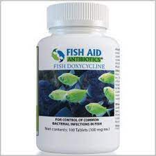 Fish Aid Doxycycline 100mg 100 Capsules Fish Antibiotics Aquarium Fish Fish