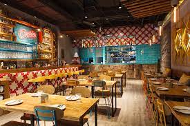 Hcreates A Bright And Playful Refit Of The Popular Mexican Cantina Pops Of P Mexican Restaurant Design Mexican Restaurant Decor Mexican Restaurants Interior