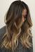 Shoulder Length Ombre Brown Hair With Blonde Highlights
