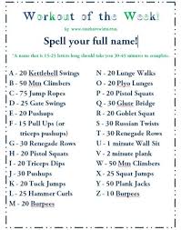 Workout Of The Week Spell Your Name