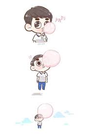 most popular tags for this image include exo fanart so cute kpop and do kyungsoo kyungsoo fanart exo anime exo chibi fanart