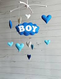 Azul Bebe Nino Movil Vivero Movil Bebe Fieltro Cuna Movil Cuna Etsy Crib Mobile Boy Baby Mobile Hanging Crib Mobile