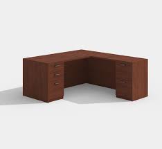 Made of laminated wood in washed gray/madison cherry finish. Cherryman Amber L Shaped Office Desk Am 418n
