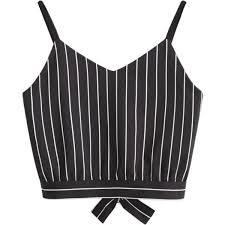 Black And White Striped Crop Tank Top Pin On Polyvore