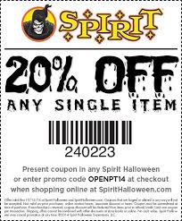 Now That Spirit Halloween Stores Are Starting To Open Use This Coupon Get 20 Off Any Single Item At Your Lo Spirit Halloween Halloween Spirit Store Halloween
