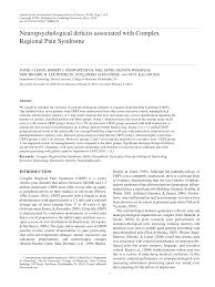 Pdf Neuropsychological Deficits Associated With Complex Regional Pain Syndrome