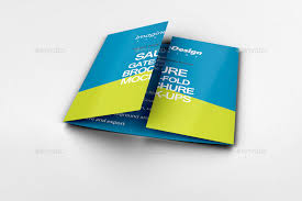 Free brochure, catalog and folder mockups. Square Gate Fold Brochure Mockup By Bagera Graphicriver