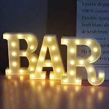 Amazon Com Bar Illuminated Marquee Bar Sign Lighted Led Marquee Word Sign Pre Lit Pub Bar Sign Light Battery Operated 23 03 In X 8 66 In Home Kitchen