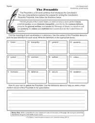 Worksheet The Preamble Social Studies Worksheets Social Studies Social Studies Middle School