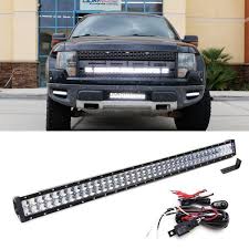 240w 40 Led Light Bar W Behind Grille Mount Bracket For 09 14 Ford F150 Raptor Ebay