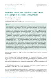 PDF) Mediums, Media, and Mediated “Post”-Truth: Baba Vanga in the Russian  Imagination